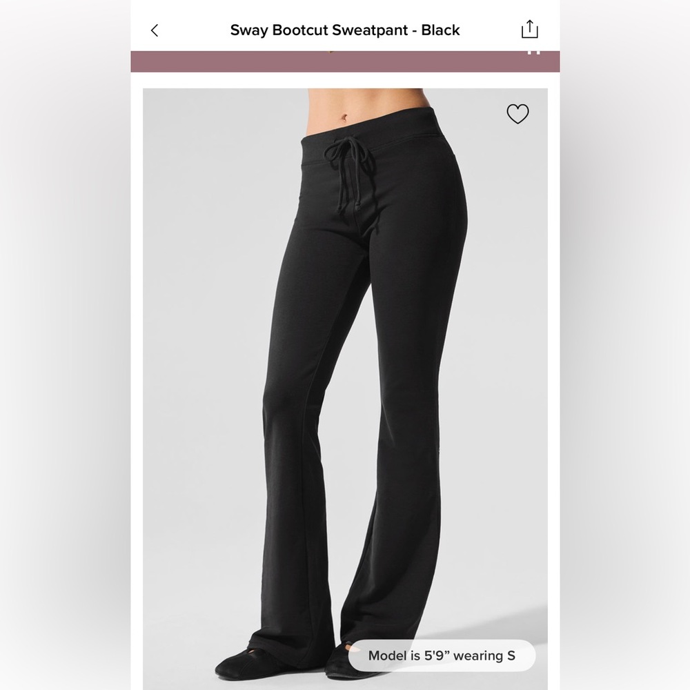 Alo Sway Black bootcut Leggings small